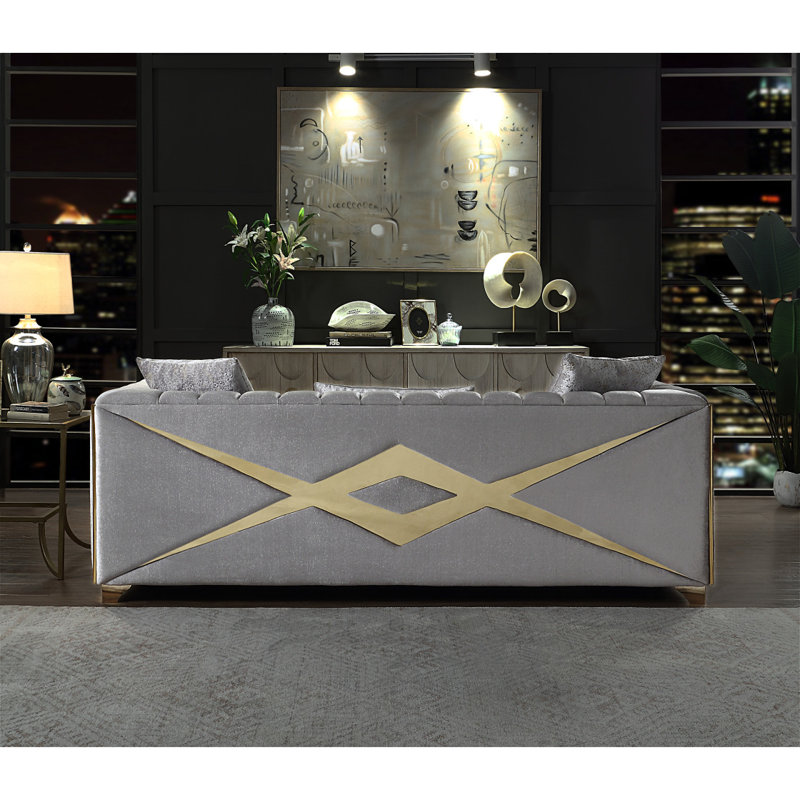 Canapé de style moderne Velencia en bois gris (inventaire CA), Gris