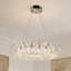 23.6" Modern Teardrop Crystal Chandelier, Adjustable Cord, Built-In 3-Colors Led