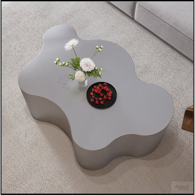 Table basse 39,4 po en acier inoxydable de luxe pour centre de salon
