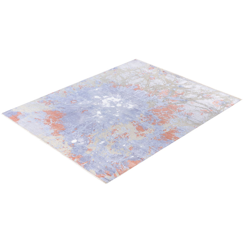 Tapis unique noué à la main beige de 8 pi 2 po x 10 pi 1 po Leonard
