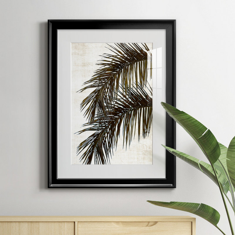 Palmier II - peinture encadrée, Noir, H 18,5 po x l 24,5 po x P 1,5 po
