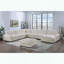 Fauteuil sans accoudoirs - Velours côtelé beige large - Pieds bas