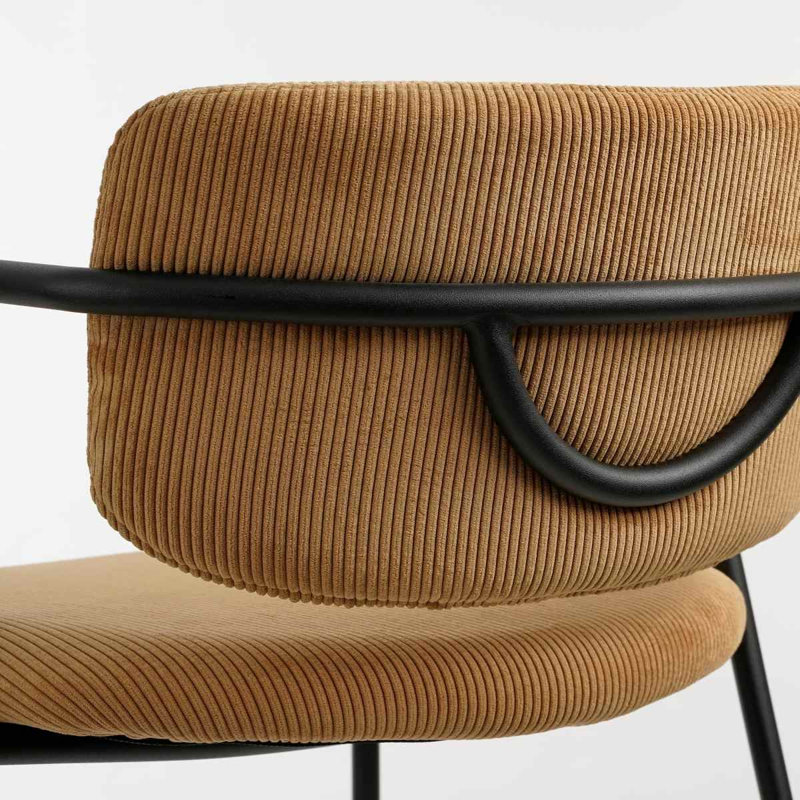Manzanola Upholstered Counter Stool with Metal Frame, Yellow