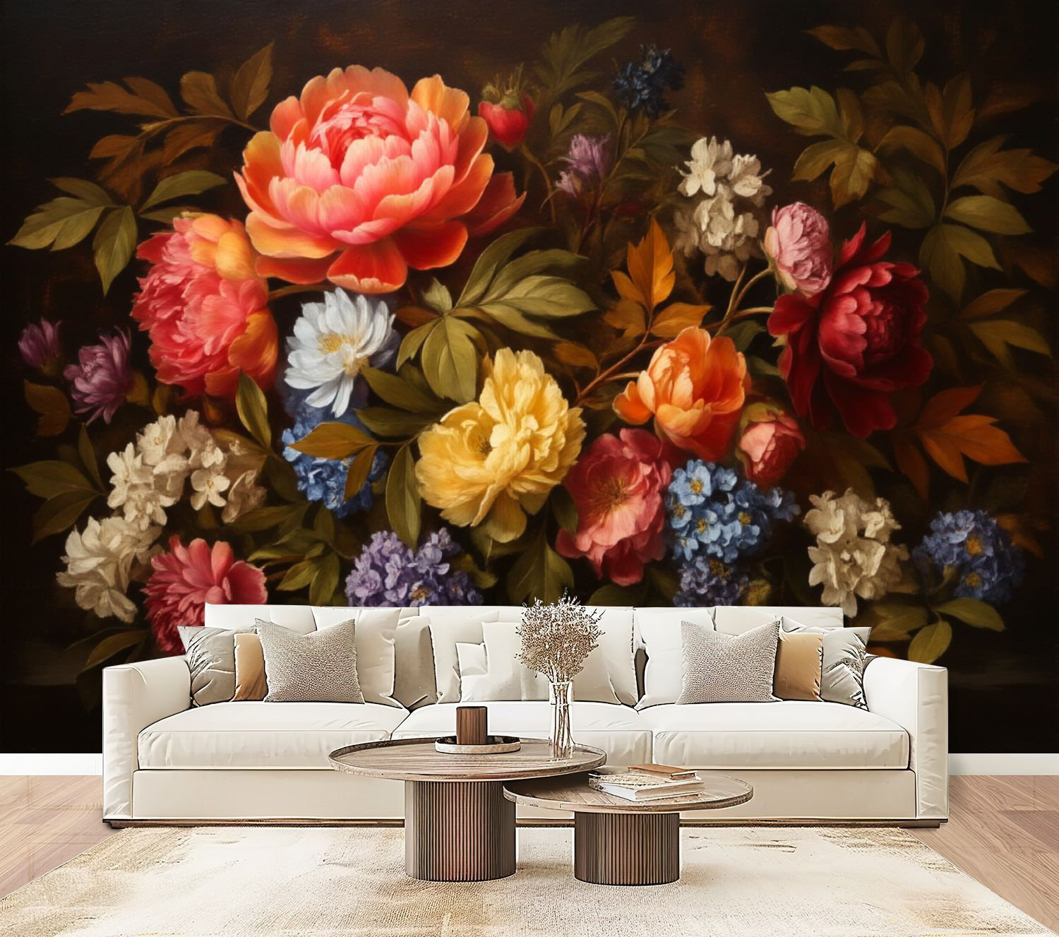 Red Barrel Studio Peel and Stick Wallpaper Vibrant Floral Bouquet ...