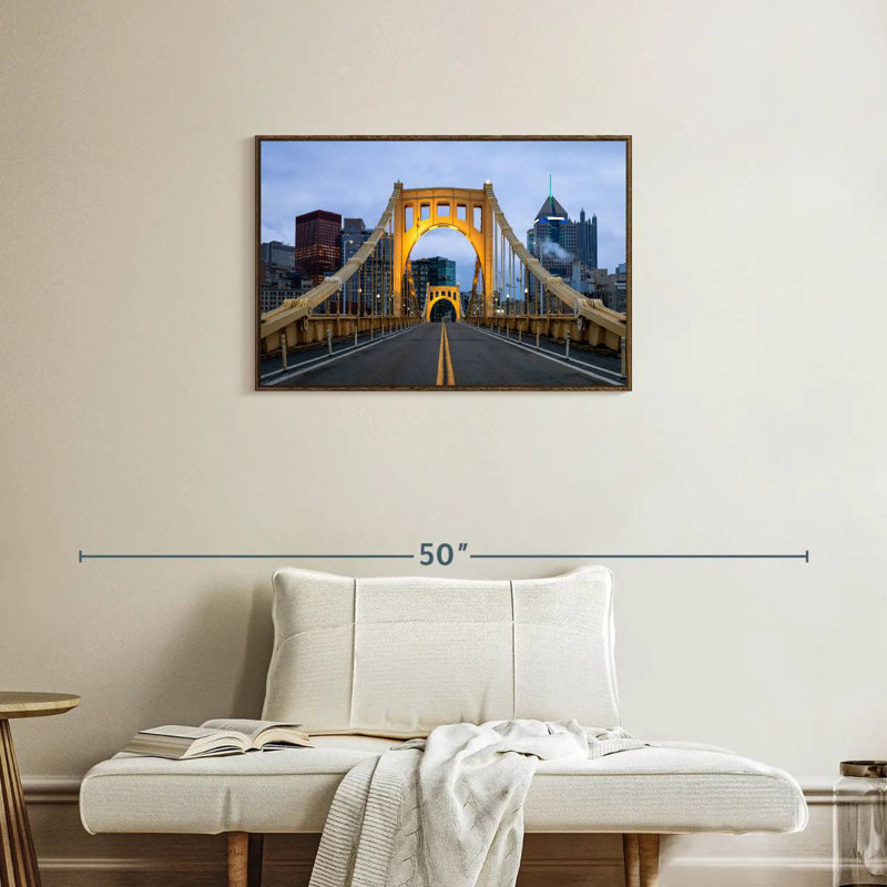 Pont Roberto Clemente, Cadre flottant noyer, 31 po x 21 po