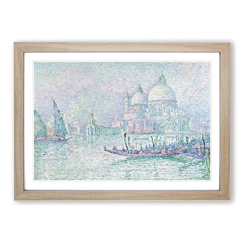 La Salute Venice by Paul Signac - Picture Frame Painting, 48cm H x 65cm W x 2cm D, Oak Framed