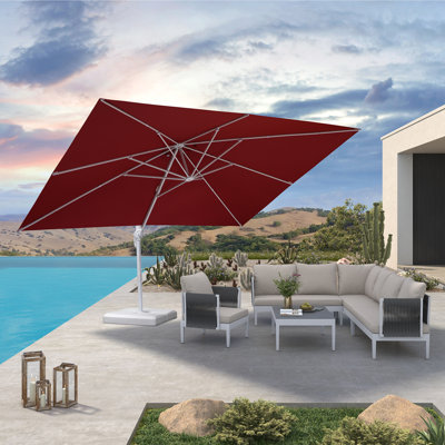  Parasol extérieur carré en porte-à-faux décalé 120 po x 156 po sans base