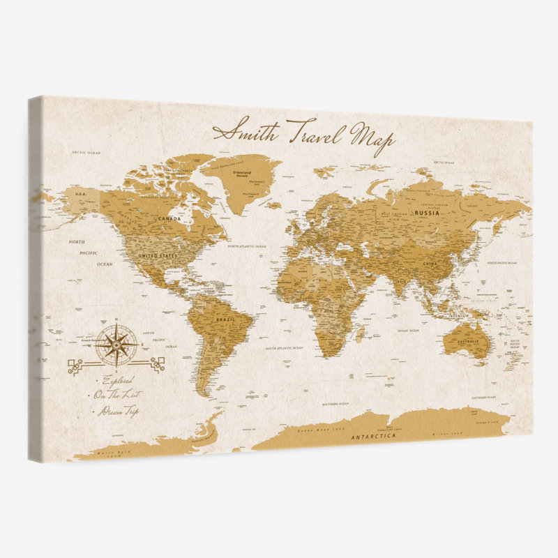 Carte du monde personnalisée, H 24 po x l 36 po, Oui
