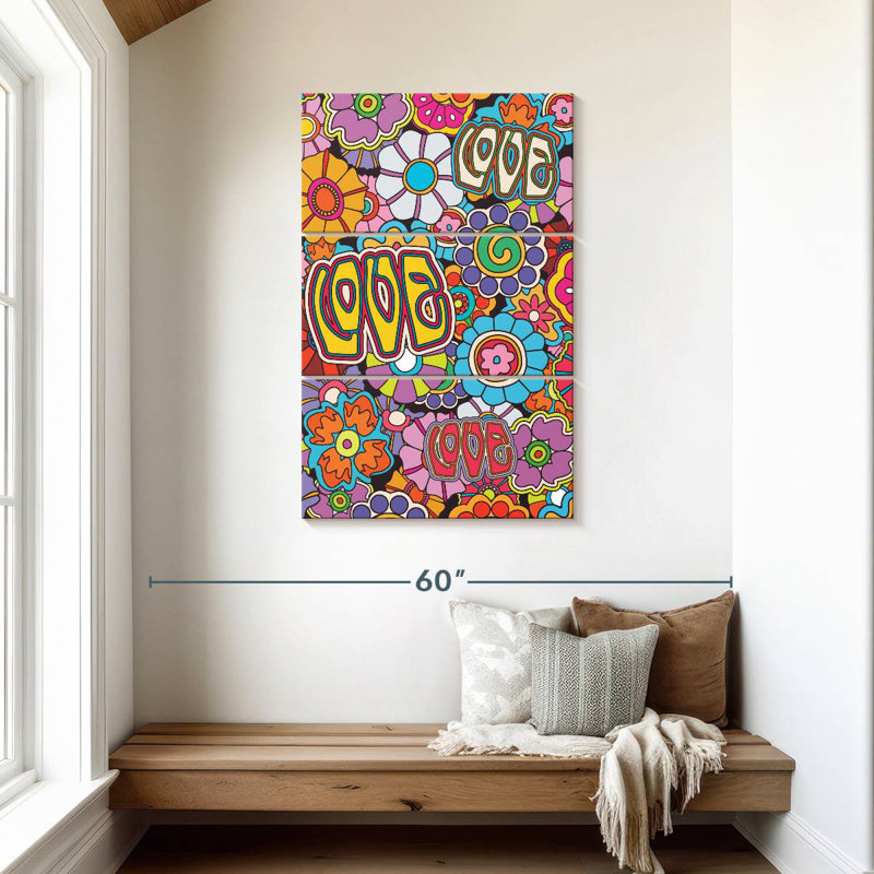 Harnek, amour floral psychédélique, H 45 po x l 28 po