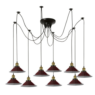 Whitlock 9 - Light Burgundy Cluster Pendant