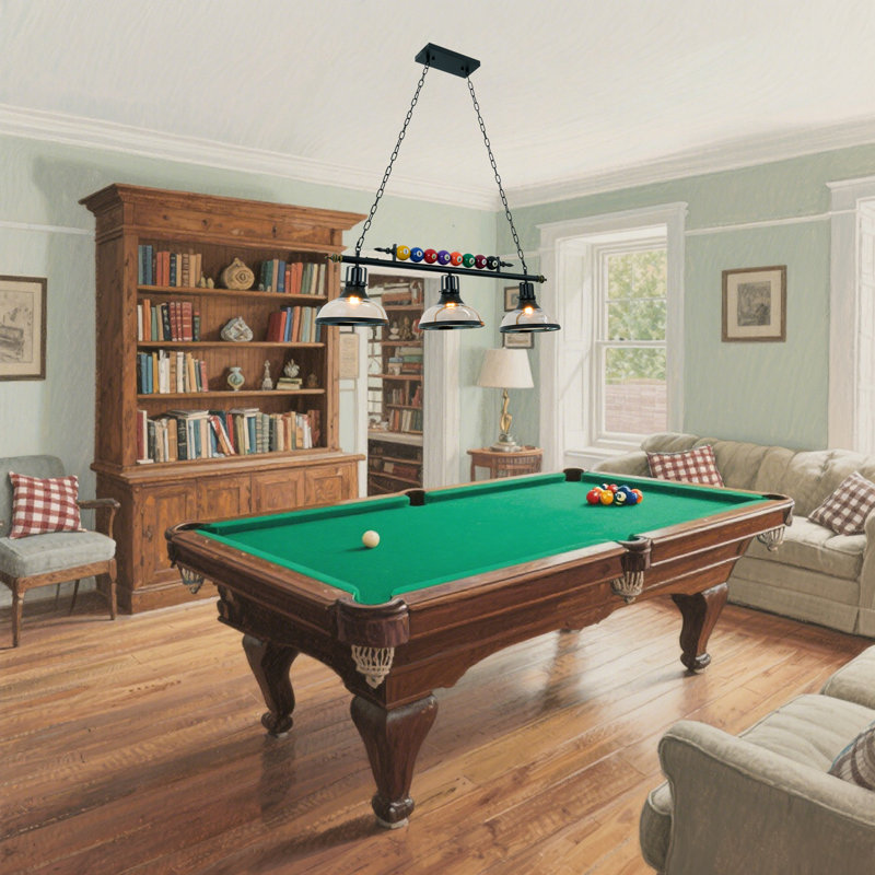 Luminaire suspendu pour table de billard industriel à 3 lumières avec cadre en métal noir et abat-jour en verre fumé, largeur 37,7 po