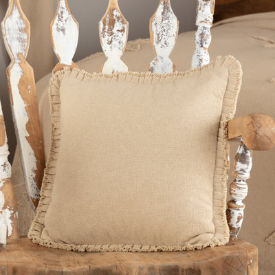 Burlap Natural Cotton Reversible Throw Pillow