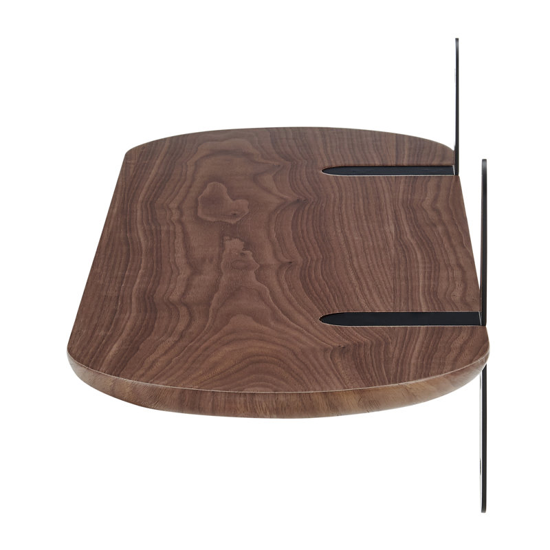 Poe Oval Bracket Shelf, Black, Walnut