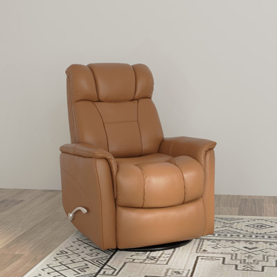 Global Home Swivel Glider Recliner With Manual Adjustable Headrest & Footrest In Oslo Antelope