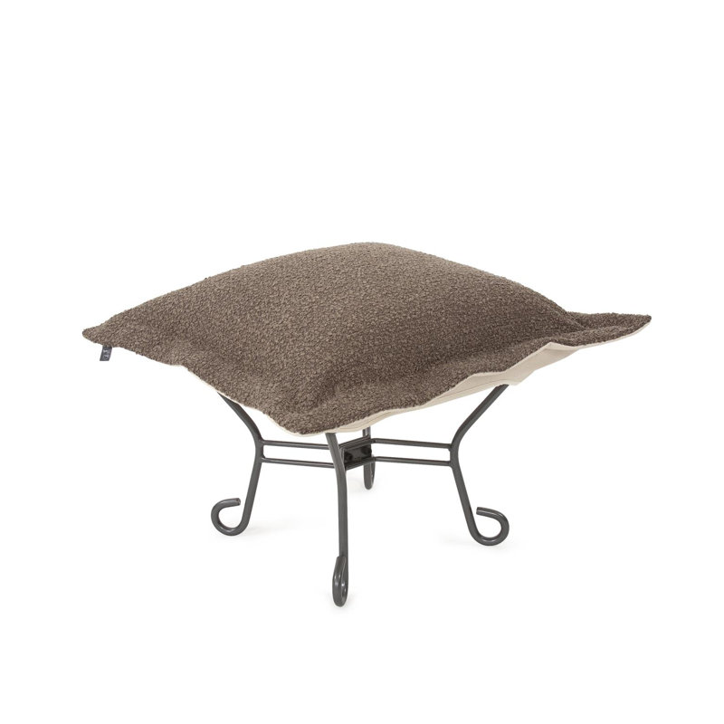 Repose-pieds Scroll Puff Titane - Barbet chocolat / naturel, Brun