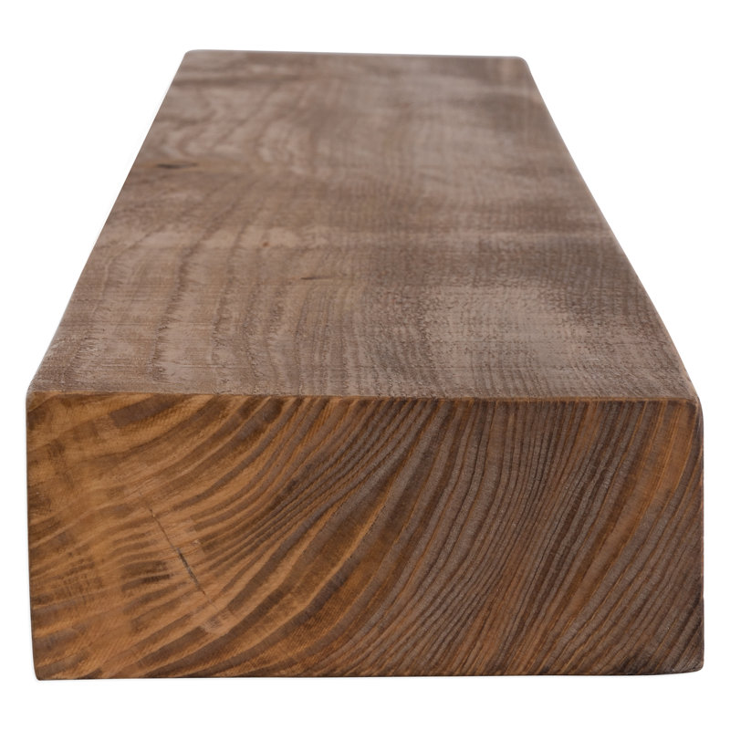 24'' Aged Oak Rustic Floating Mantel Shelf