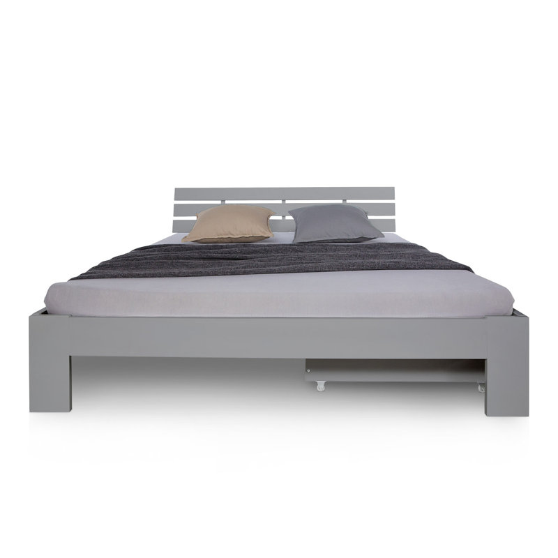 Noille European Double (140 x 200cm) Bed, Grey