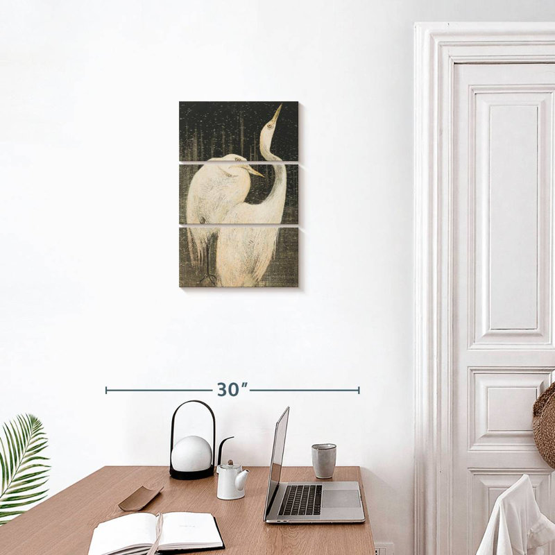 Brampt Twee Zilverreigers, 57" H x 36" W