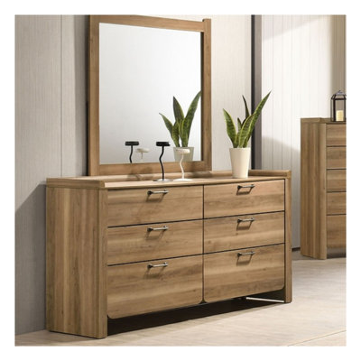 Commode 6 tiroirs avec miroir Juniata