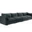 Chenille 4 places gris avec de très grands sièges larges, une conception structurelle unique, un rangement coulissant dans une assise douce et confortable, plusieurs tailles pour différentes configurations de maison, un tiroir intégré --1002560050