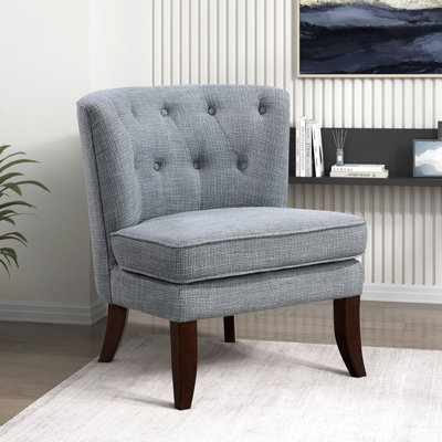 Fauteuil d'appoint contemporain capitonné à boutons