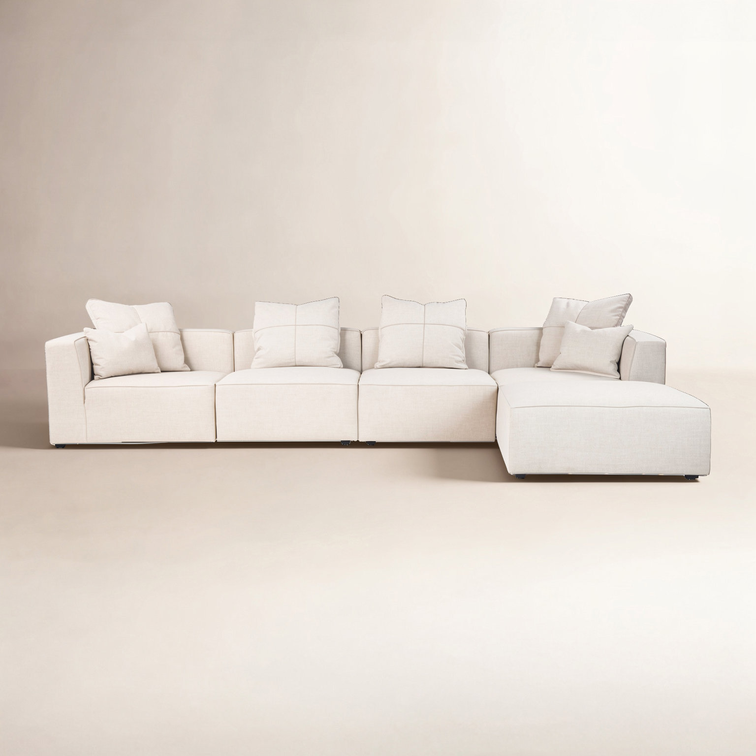 Del Modular Upholstered Reversible L-Sectional, Bella Aubergine Polyester