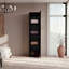 Garde-robe H 67 po avec miroir et rangement vertical, noyer foncé