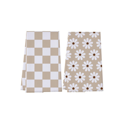 Weave Kitchen Towel 2 Pack, Highly Absorbent Lint Free Drying Cloth For Kitchen Counter And Glass, 23.6x15.7in Multicolor