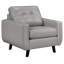 Chaise en cuir Tiena, gris
