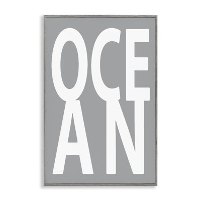 Ocean Word on Grey Giclee Art by Jamie MacDowell