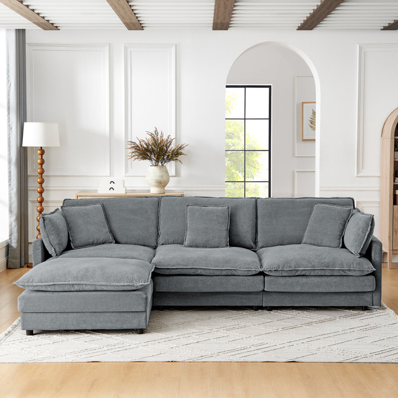 Canapé modulaire en forme de L 110,2 pouces Tripp, Gris