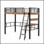 Lit mezzanine en métal avec bureau intégré, tablette de rangement et échelle pour économiser de l'espace et une vie multifonctionnelle-1500917414