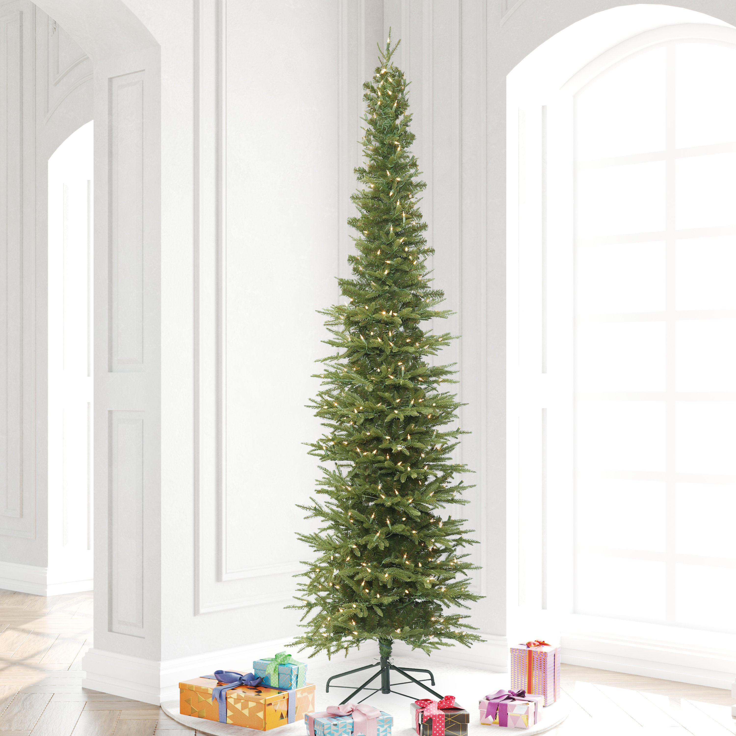 The Holiday Aisle® 8.5' Lighted Fir Christmas Tree with Realistic ...