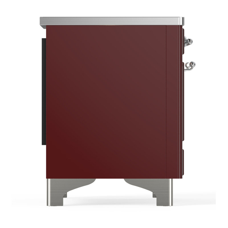 Majestic III Series 40 Inch Induction Range with 6 Induction Elements in Stainless Steel (Brass Trim), Burgundy, Chrome