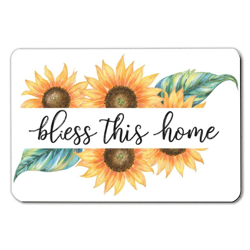 Charmant tapis de bain à motif de tournesol, 36 x 24