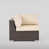 Coussin beige / structure brune