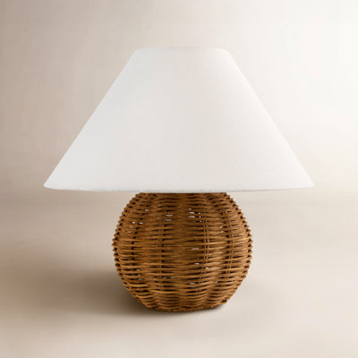 Chemise Rattan 10" Mini Table Lamp