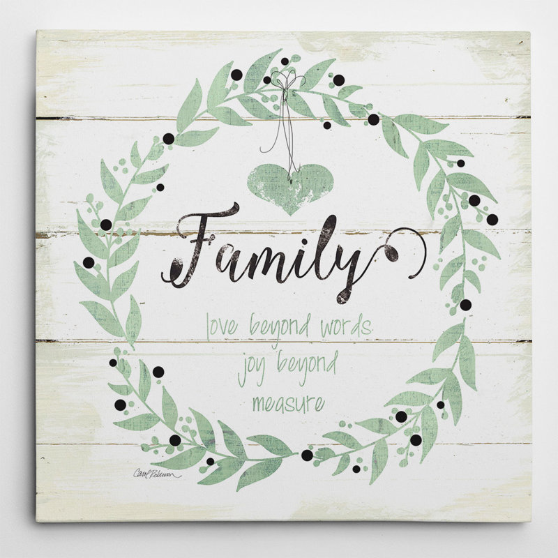 «Family Love Joy» par Carol Robinson, reproduction d'art graphique sur toile, H 16 po x l 16 po x P 1,5 po