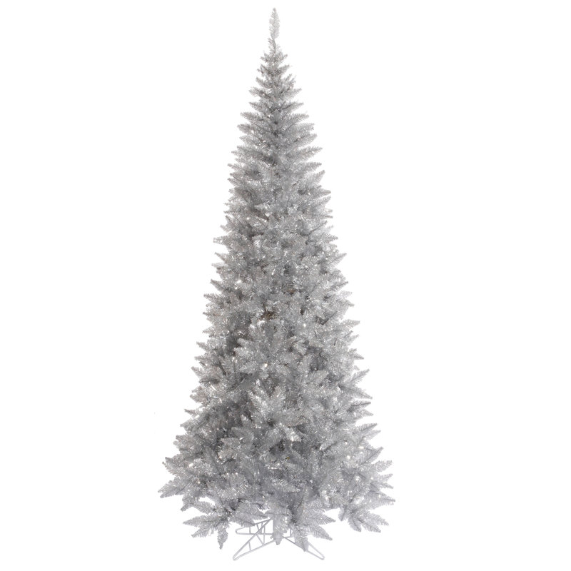 Sapin de noël artificiel tinsel argenté 7,5 pi