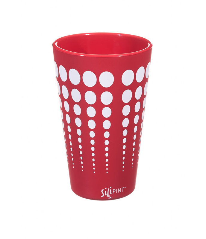 16 oz. Drinking Glass, Burgundy / White