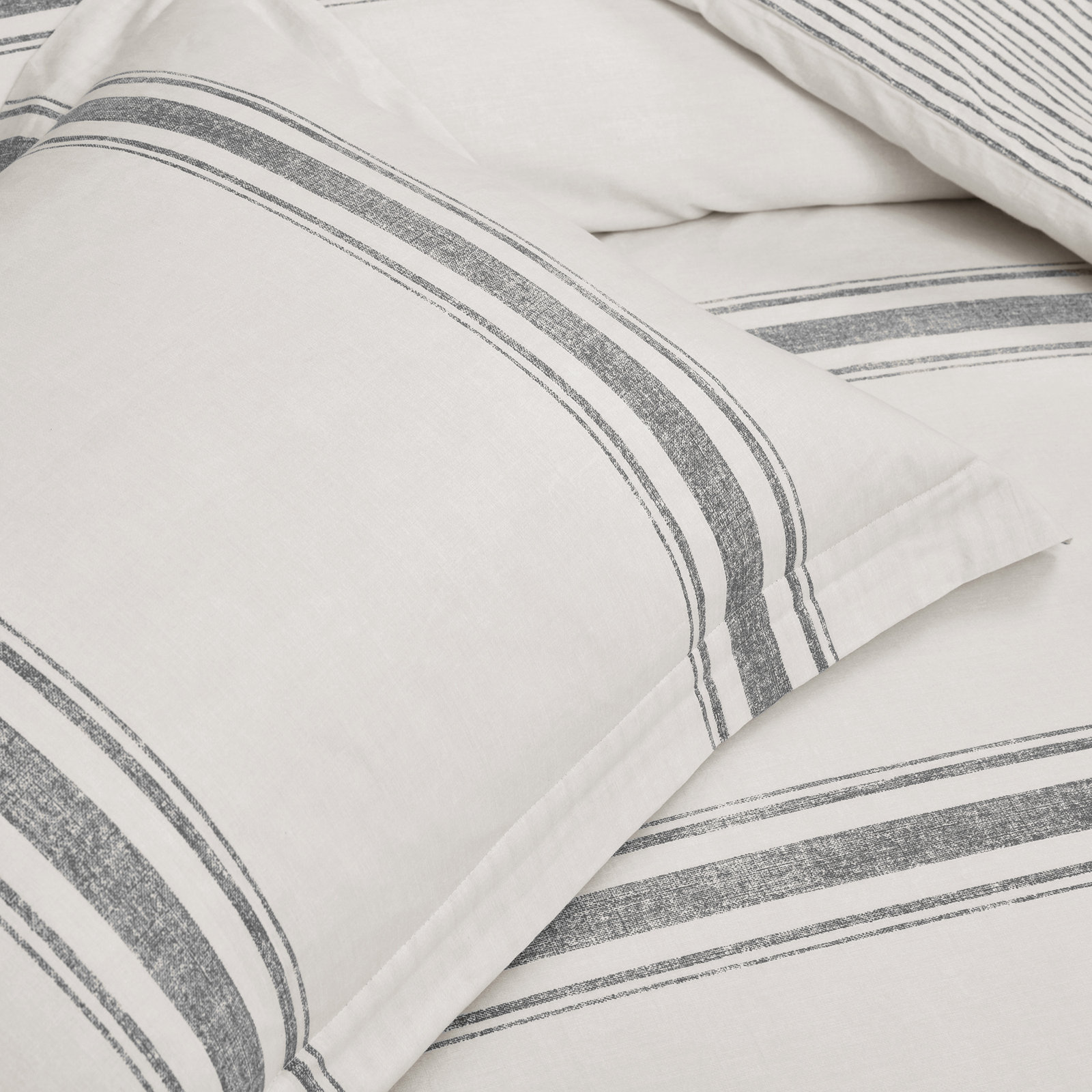 Gilroy Cotton Comforter Set, Full/Queen Comforter + 2 Shams, Gray