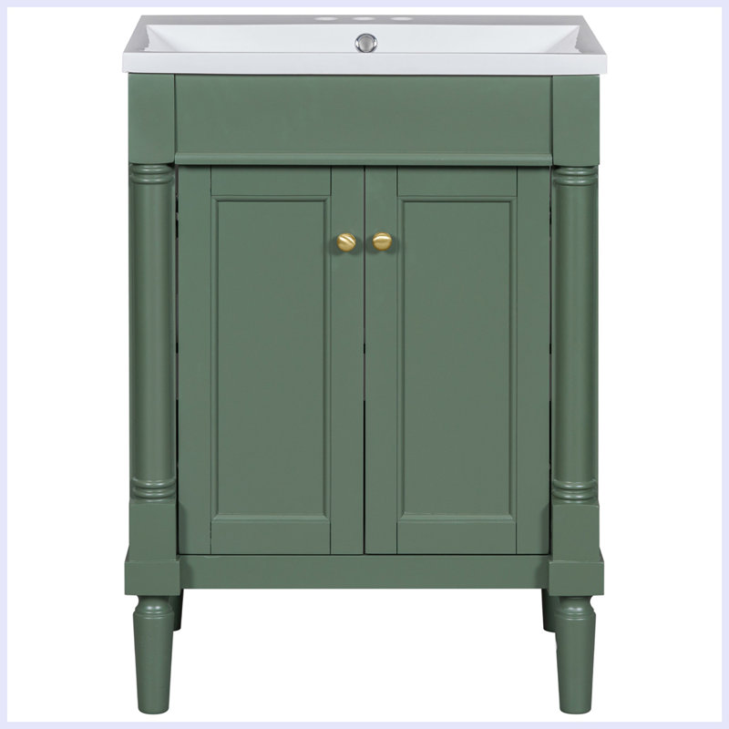 Meuble-lavabo moderne avec lavabo supérieur, Vert