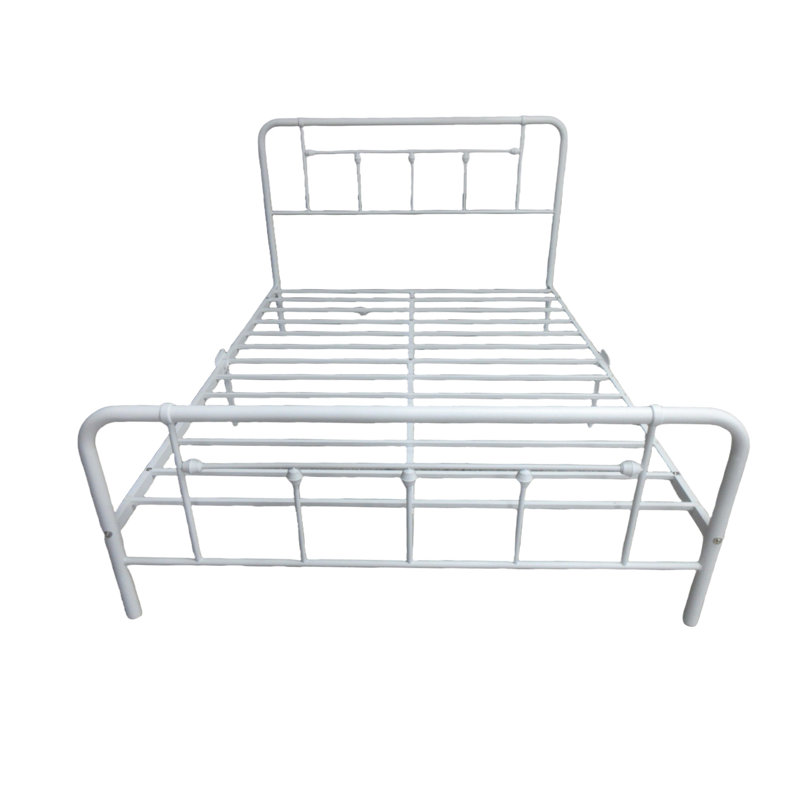 Lit plateforme en métal Nelya, Blanc, Grand