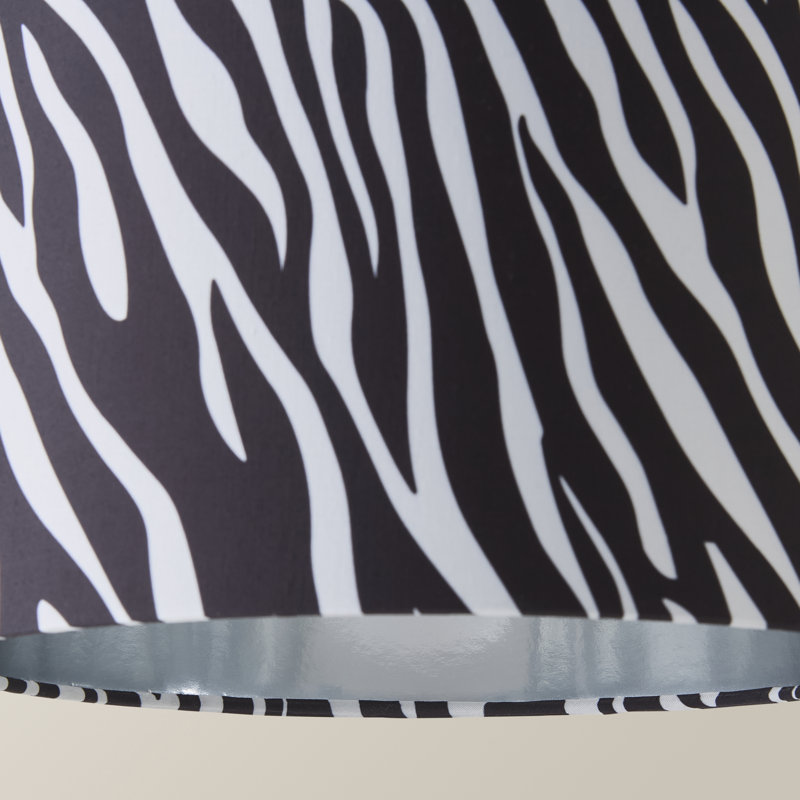 Alham 20 cm H Drum Lamp Shade ( Slip-On ) in Black and White