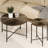 Radial Pattern 2-Piece Coffee And End Table Set – Waterproof MDF With PVC Cover, Distressed Cylindrical Design-1133093333