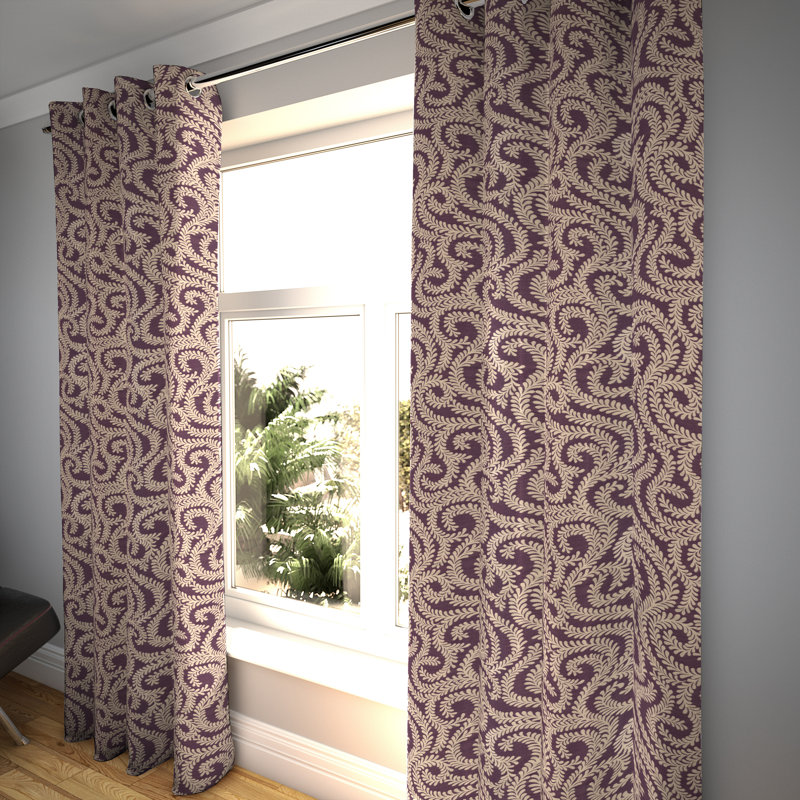 Holoman Blackout Curtain Pair, Width 228 x Drop 228cm, Aubergine Purple