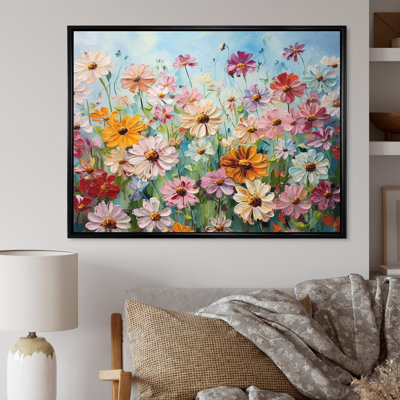«Zinnias Farmhouse Field Charm I», reproduction sur toile