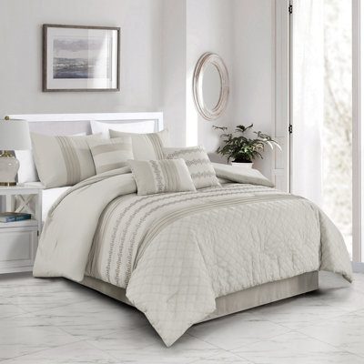Ensemble d'édredon 7 pièces en microfibre brossée moderne - literie douce, luxueuse et respirante pour une bonne nuit de sommeil - hypoallergénique, facile d'entretien et douce comme une plume