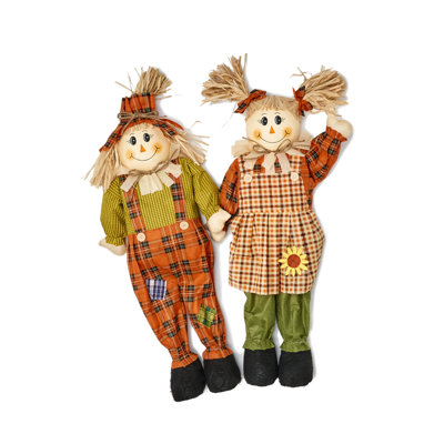33" Harvest Standing Scarecrow, Set of 2