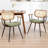 Modern Upholstered Rattan Back Dining Chairs